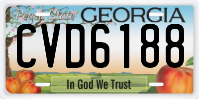 GA license plate CVD6188