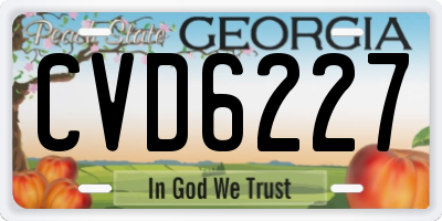 GA license plate CVD6227