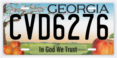 GA license plate CVD6276