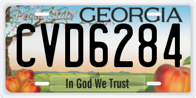 GA license plate CVD6284