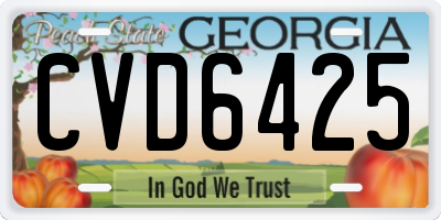 GA license plate CVD6425