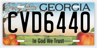 GA license plate CVD6440
