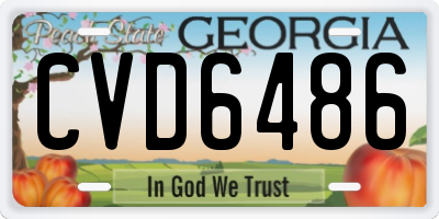 GA license plate CVD6486