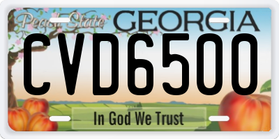 GA license plate CVD6500