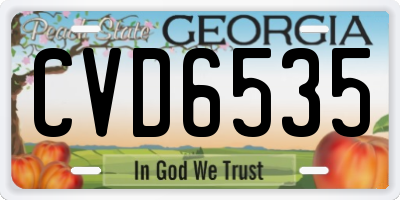 GA license plate CVD6535