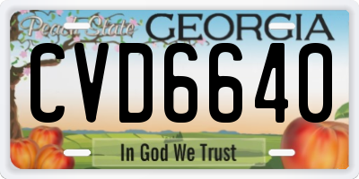 GA license plate CVD6640