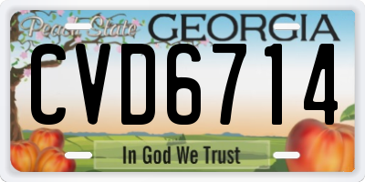 GA license plate CVD6714