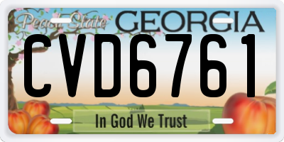 GA license plate CVD6761
