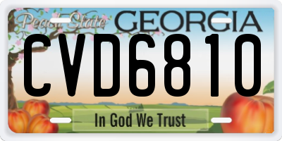GA license plate CVD6810