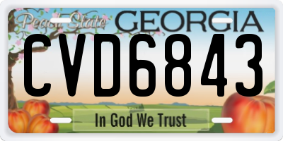 GA license plate CVD6843