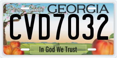 GA license plate CVD7032
