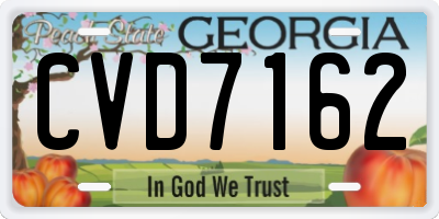 GA license plate CVD7162