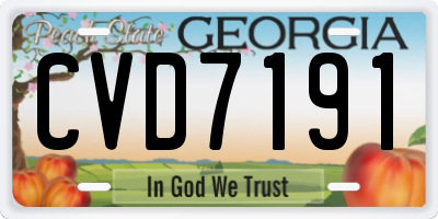 GA license plate CVD7191