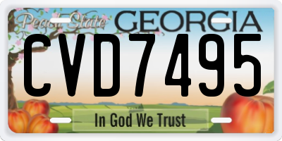 GA license plate CVD7495