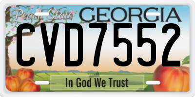 GA license plate CVD7552