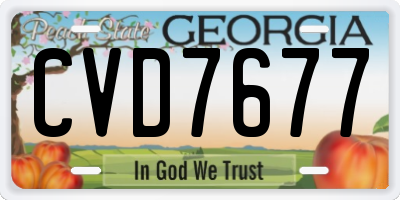 GA license plate CVD7677