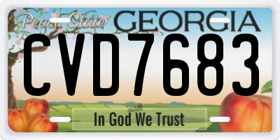 GA license plate CVD7683