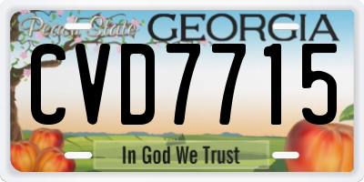 GA license plate CVD7715