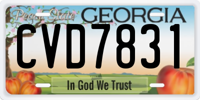 GA license plate CVD7831