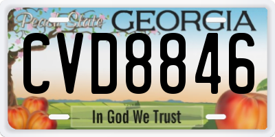 GA license plate CVD8846