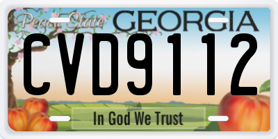 GA license plate CVD9112