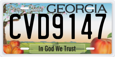 GA license plate CVD9147