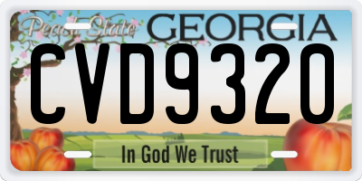 GA license plate CVD9320
