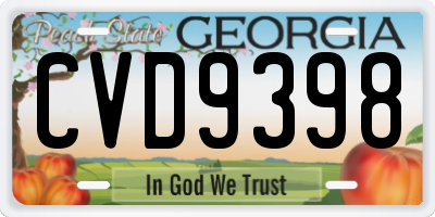 GA license plate CVD9398