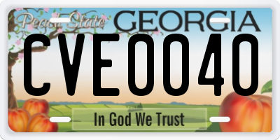 GA license plate CVE0040