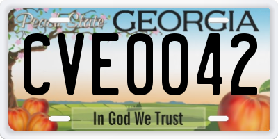 GA license plate CVE0042