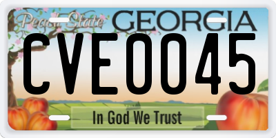 GA license plate CVE0045