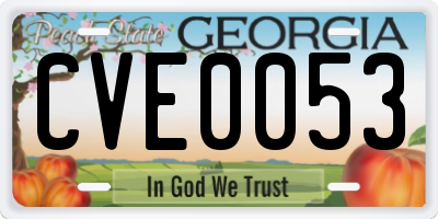 GA license plate CVE0053