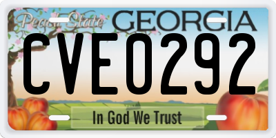 GA license plate CVE0292