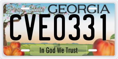 GA license plate CVE0331