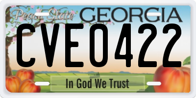 GA license plate CVE0422