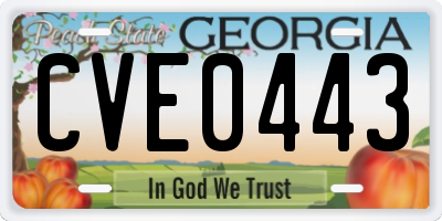 GA license plate CVE0443