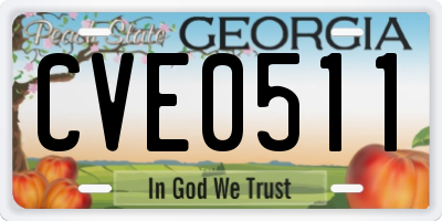 GA license plate CVE0511