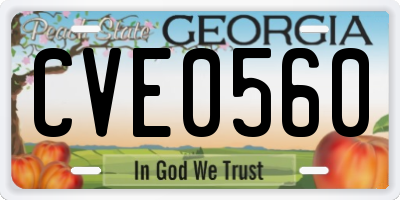 GA license plate CVE0560
