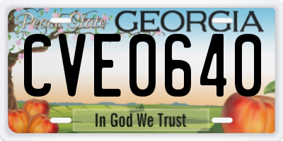 GA license plate CVE0640