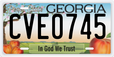 GA license plate CVE0745