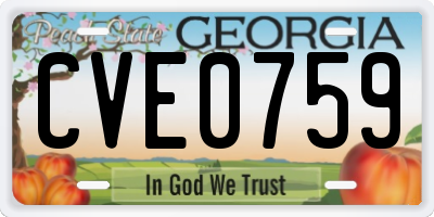 GA license plate CVE0759