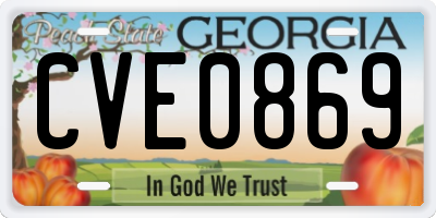 GA license plate CVE0869
