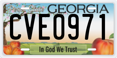 GA license plate CVE0971