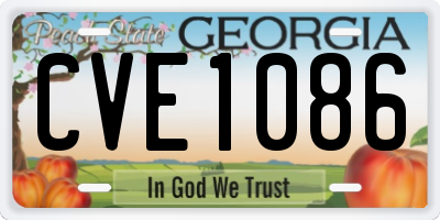 GA license plate CVE1086