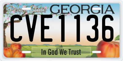 GA license plate CVE1136