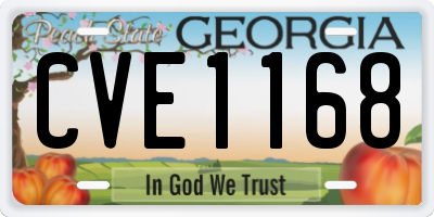 GA license plate CVE1168