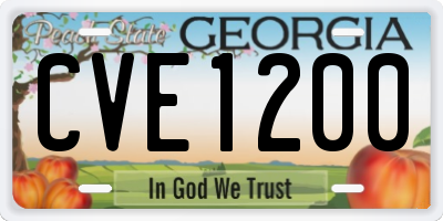 GA license plate CVE1200