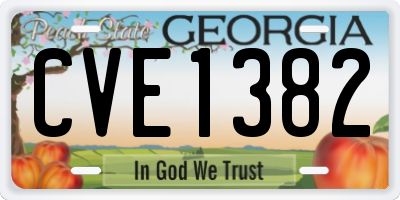 GA license plate CVE1382