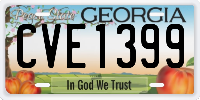 GA license plate CVE1399