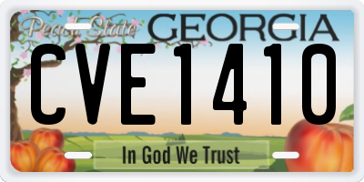 GA license plate CVE1410